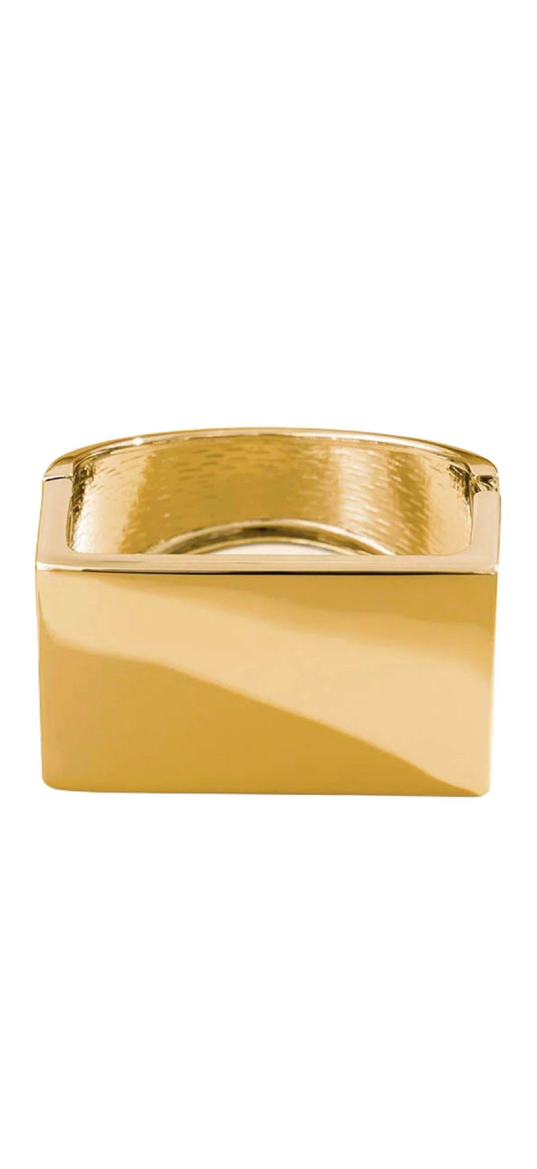 Bold Gold Rectangle Bangle