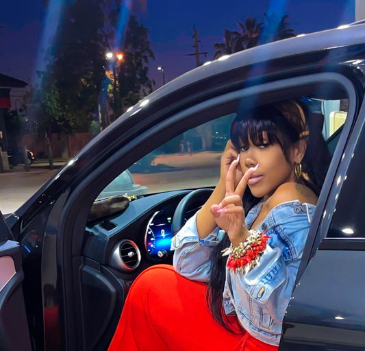 Orange 2pc Spike Junky Charm Bracelet