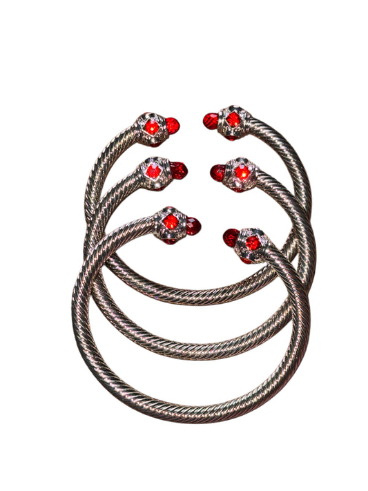 Gem Cable Bangle Silver