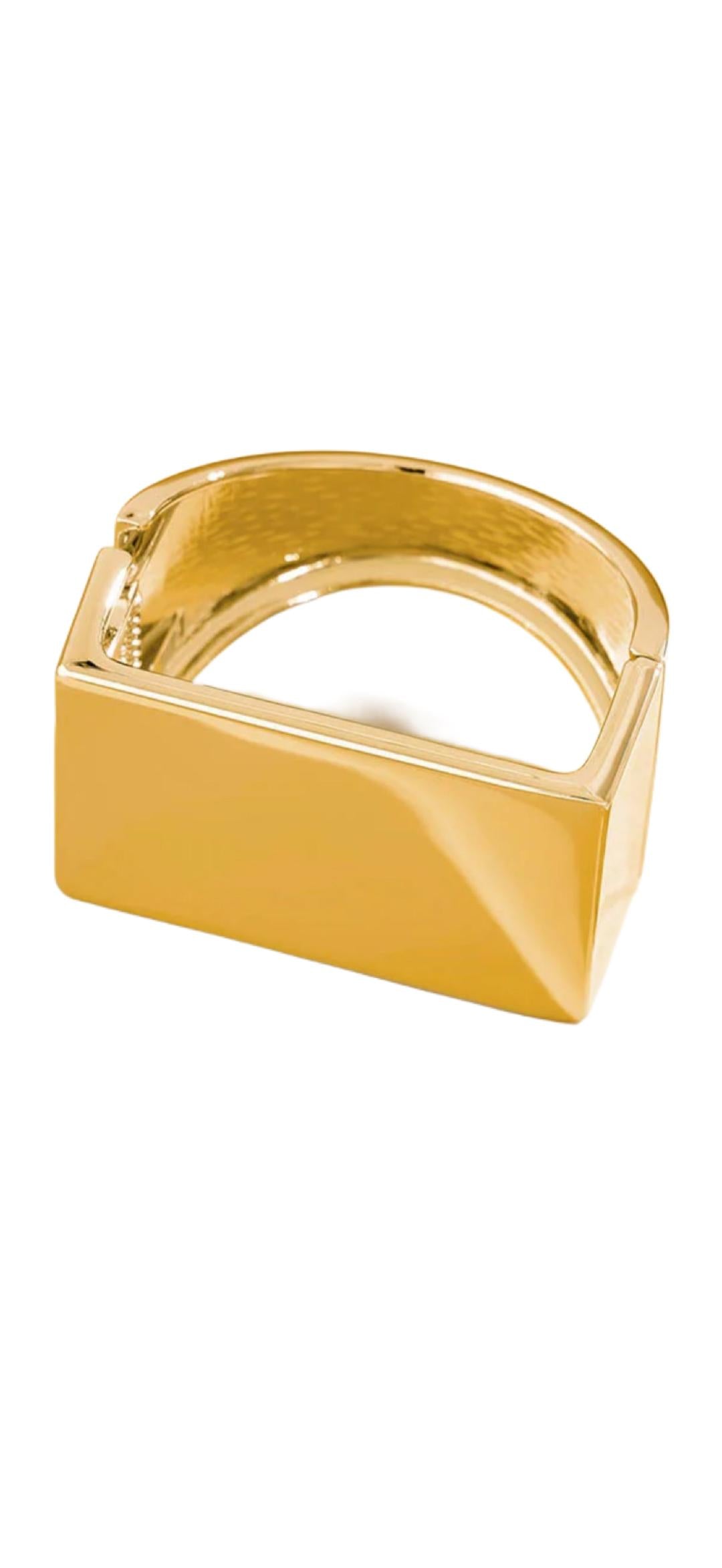 Bold Gold Rectangle Bangle
